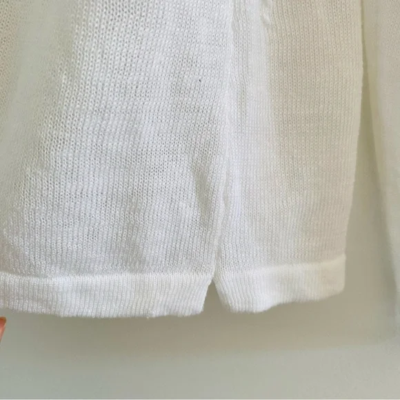 J.Jill Linen Blend Open Front Cardigan White Sz Small Petite - Picture 7 of 14